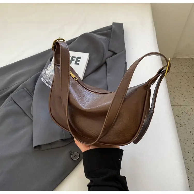 Brown Diagonal Shoulder Bag with Dolls for Women - Image 2