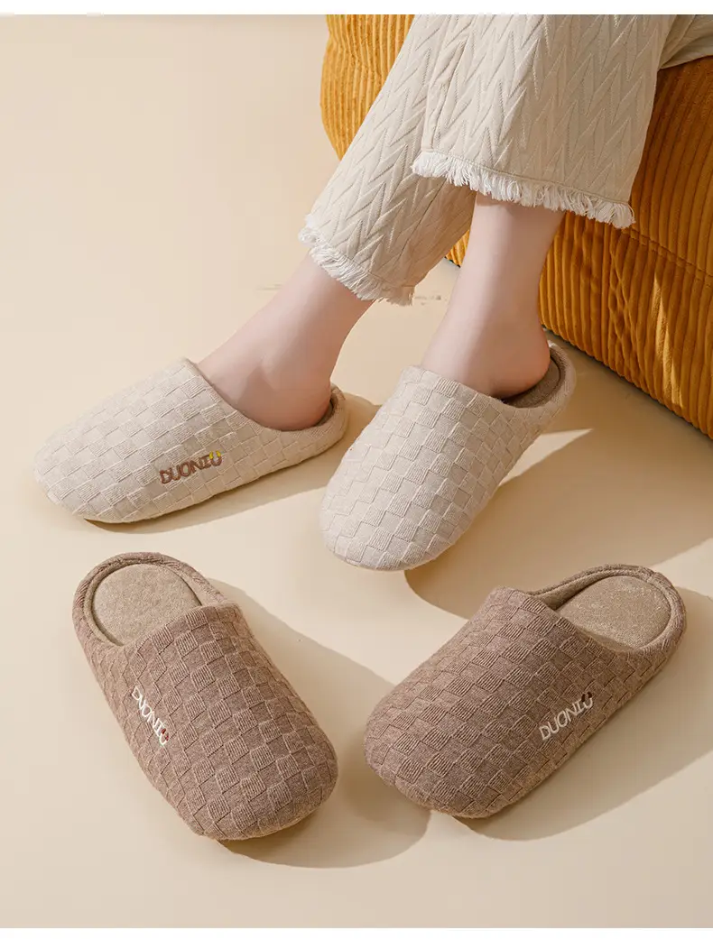Silent Soft Cotton Slippers Women Winter Indoor Non-Slip — feature 14