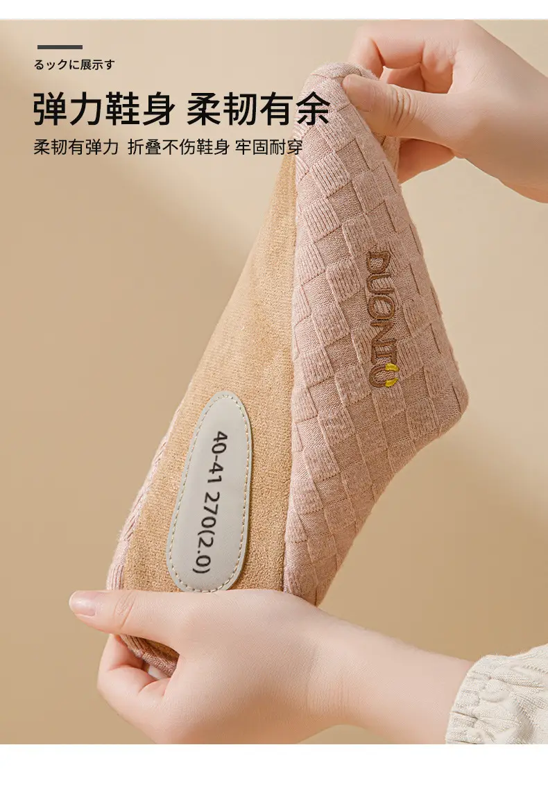 Silent Soft Cotton Slippers Women Winter Indoor Non-Slip — feature 9