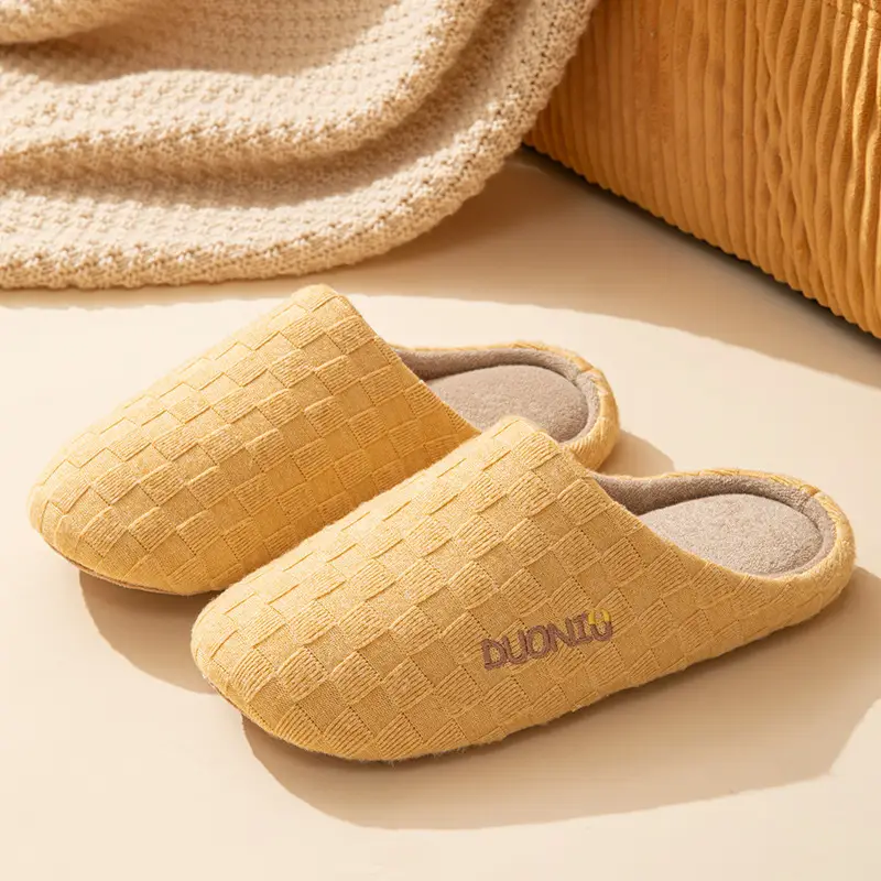 Silent Soft Cotton Slippers Women Winter Indoor Non-Slip