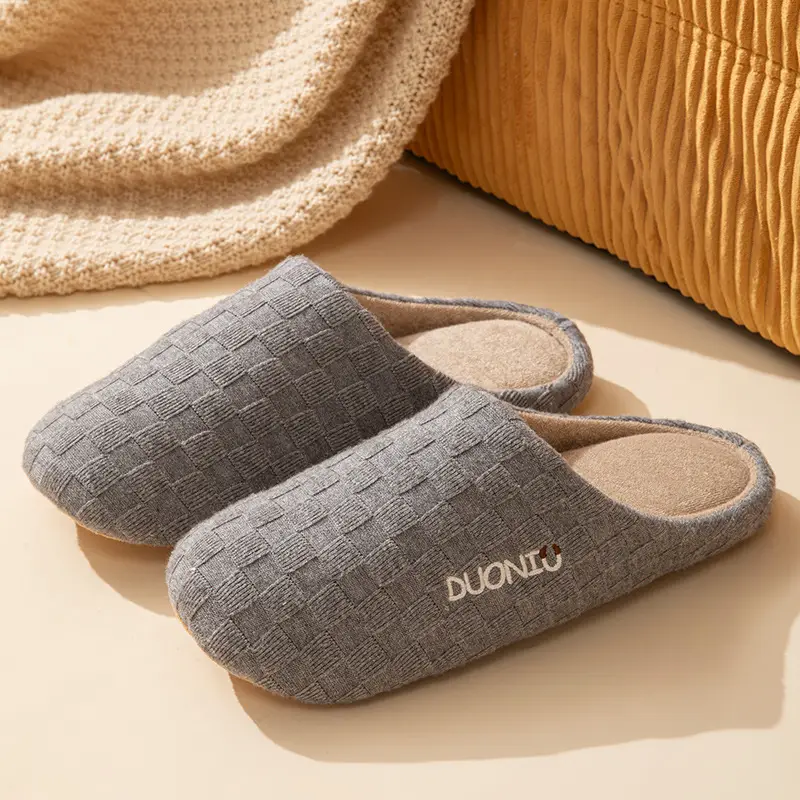 Silent Soft Cotton Slippers Women Winter Indoor Non-Slip
