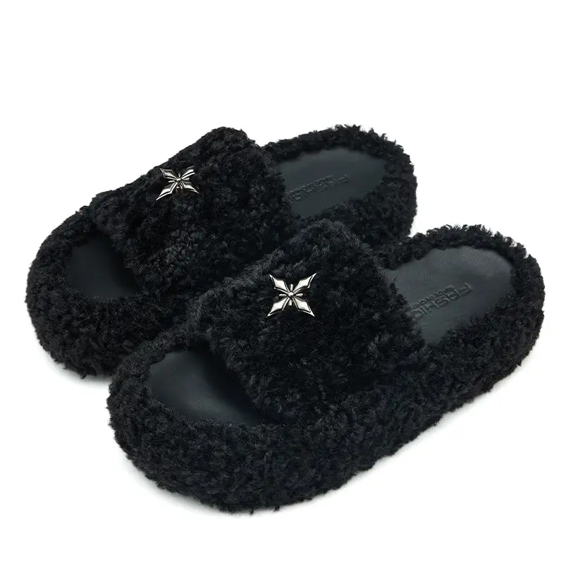 Lidani Furry Slippers for Women, Outdoor Wear, 2026 New Model, Indoor Home Use, Winter Trendy Thick-Soled Plush Shoes for Autumn and Winter - Image 8