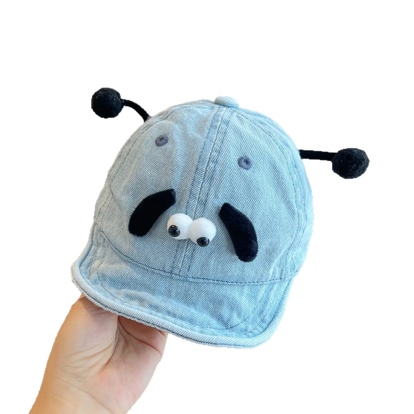 Baby Blue Peaked Cap with Cute Eyes for Small Kids - Image 14