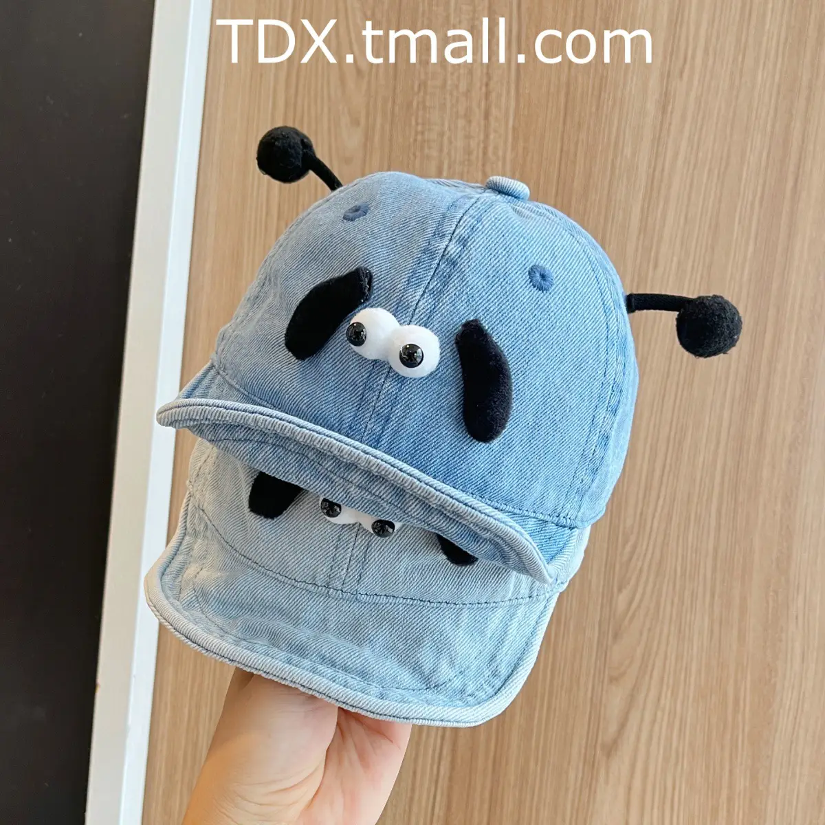 Baby Blue Peaked Cap with Cute Eyes for Small Kids — feature 3