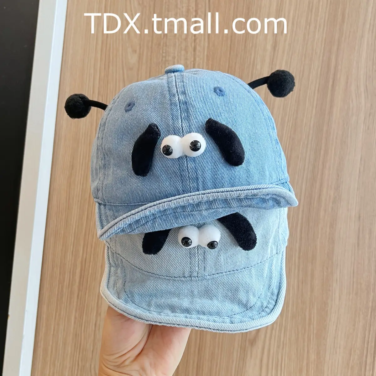 Baby Blue Peaked Cap with Cute Eyes for Small Kids — feature 4