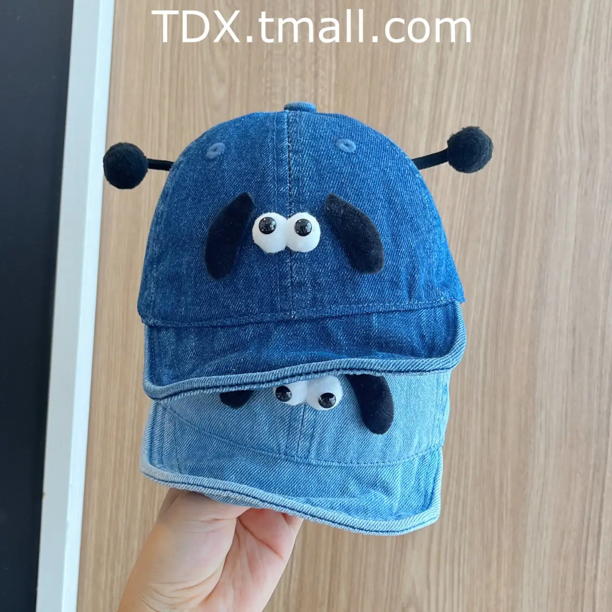 Baby Blue Peaked Cap with Cute Eyes for Small Kids — feature 6