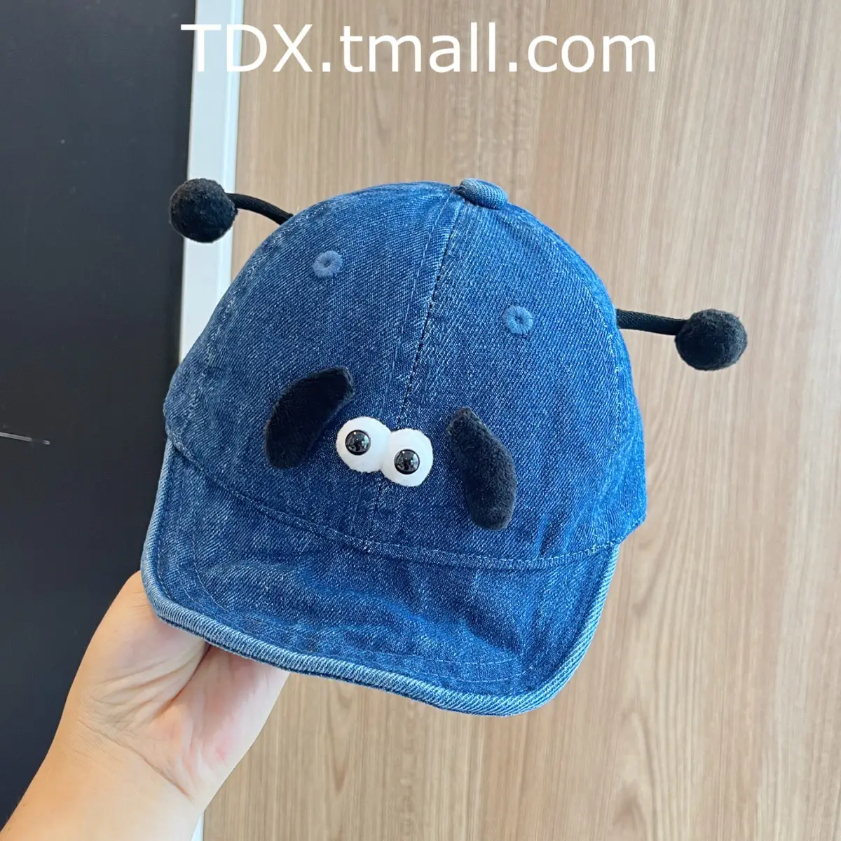 Baby Blue Peaked Cap with Cute Eyes for Small Kids - Image 3