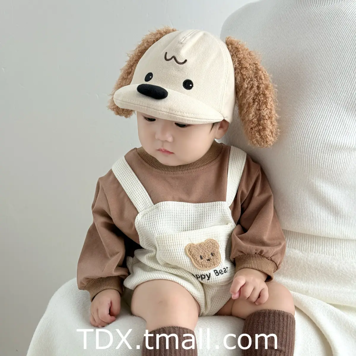Baby Cute Puppy Ears Baseball Cap Spring Autumn Windproof Brown — feature 4