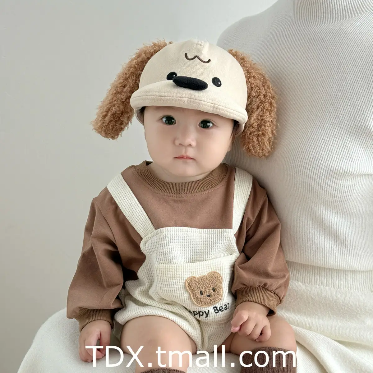 Baby Cute Puppy Ears Baseball Cap Spring Autumn Windproof Brown — feature 6