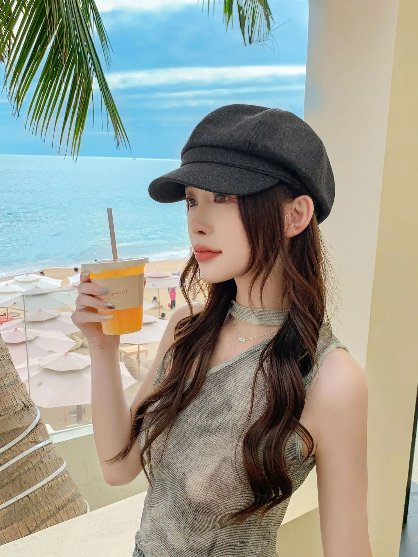 Women Duckbill Sunshade Hat with Wide Brim — feature 10