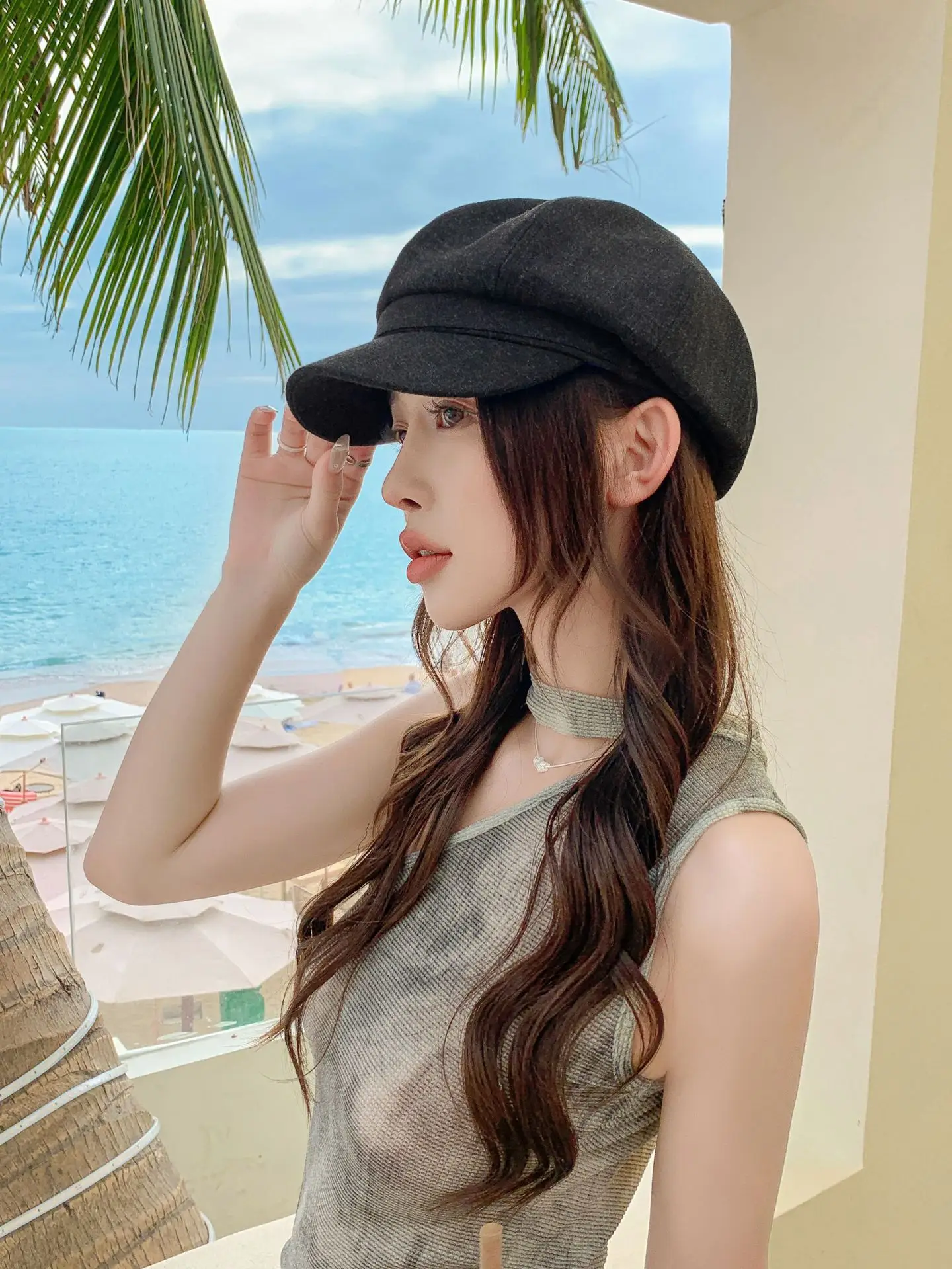 Women Duckbill Sunshade Hat with Wide Brim — feature 11