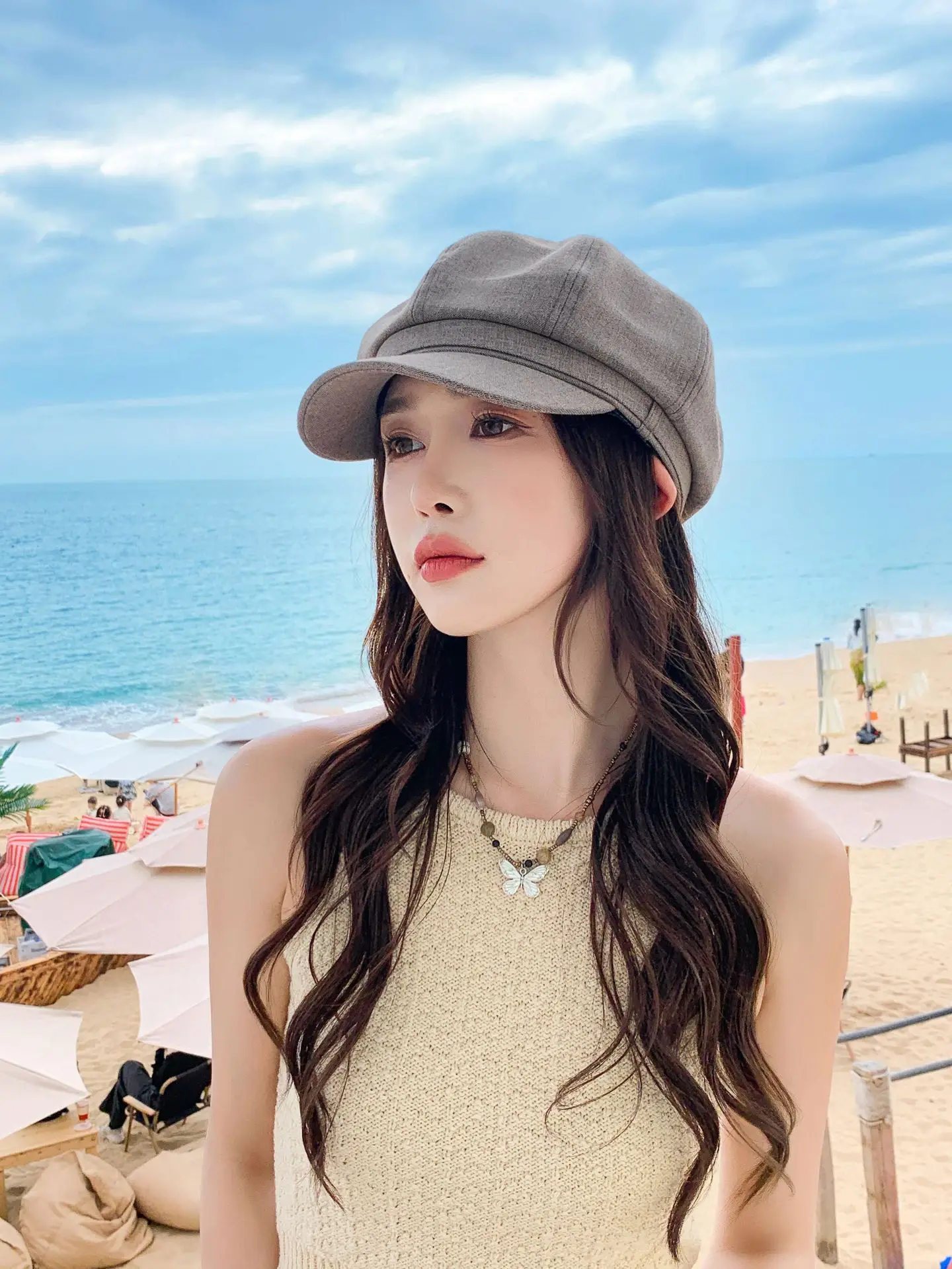 Women Duckbill Sunshade Hat with Wide Brim — feature 12