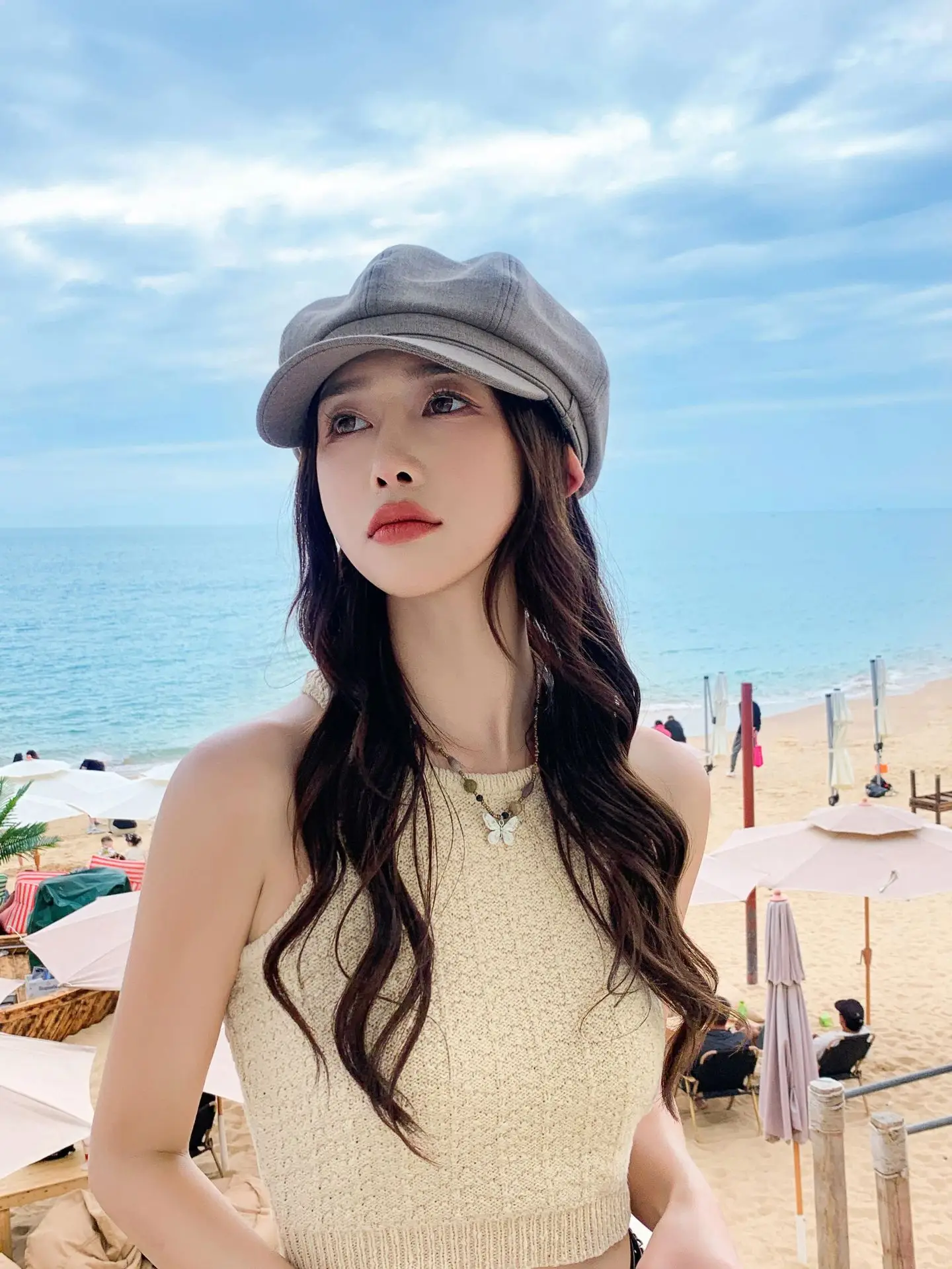 Women Duckbill Sunshade Hat with Wide Brim — feature 14