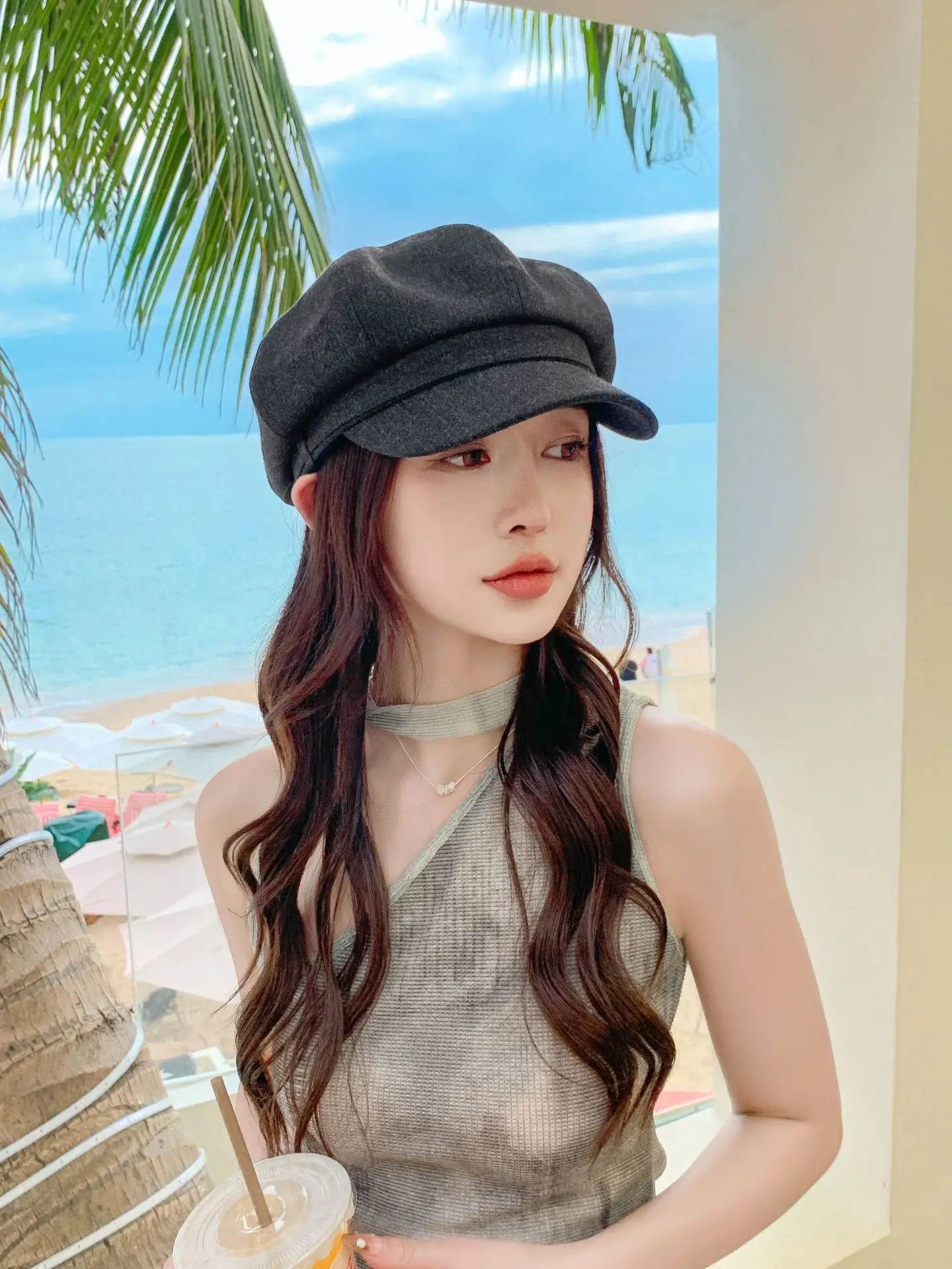 Women Duckbill Sunshade Hat with Wide Brim