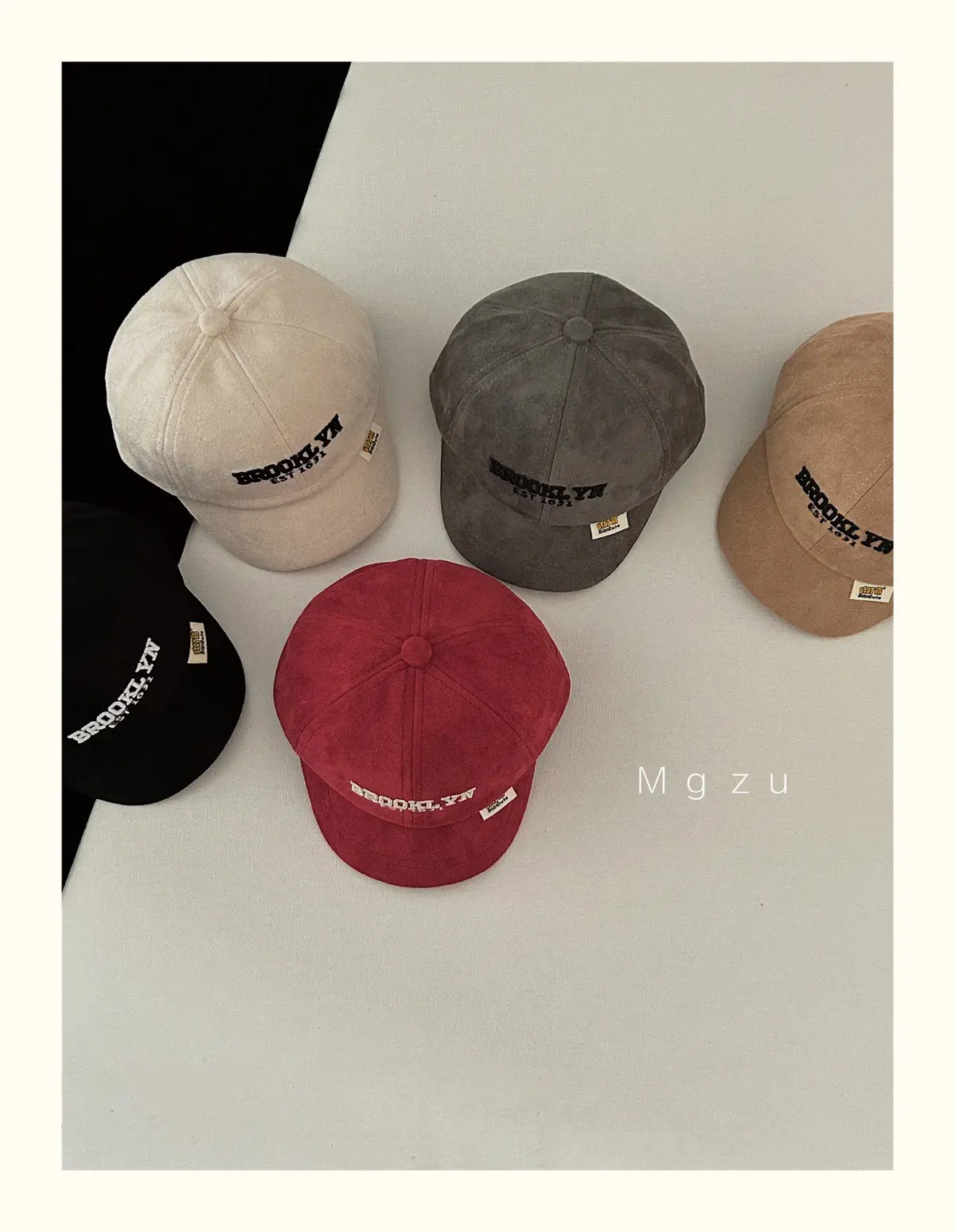 Kids Korean Style Cap Beige Hard Bristle — feature 1