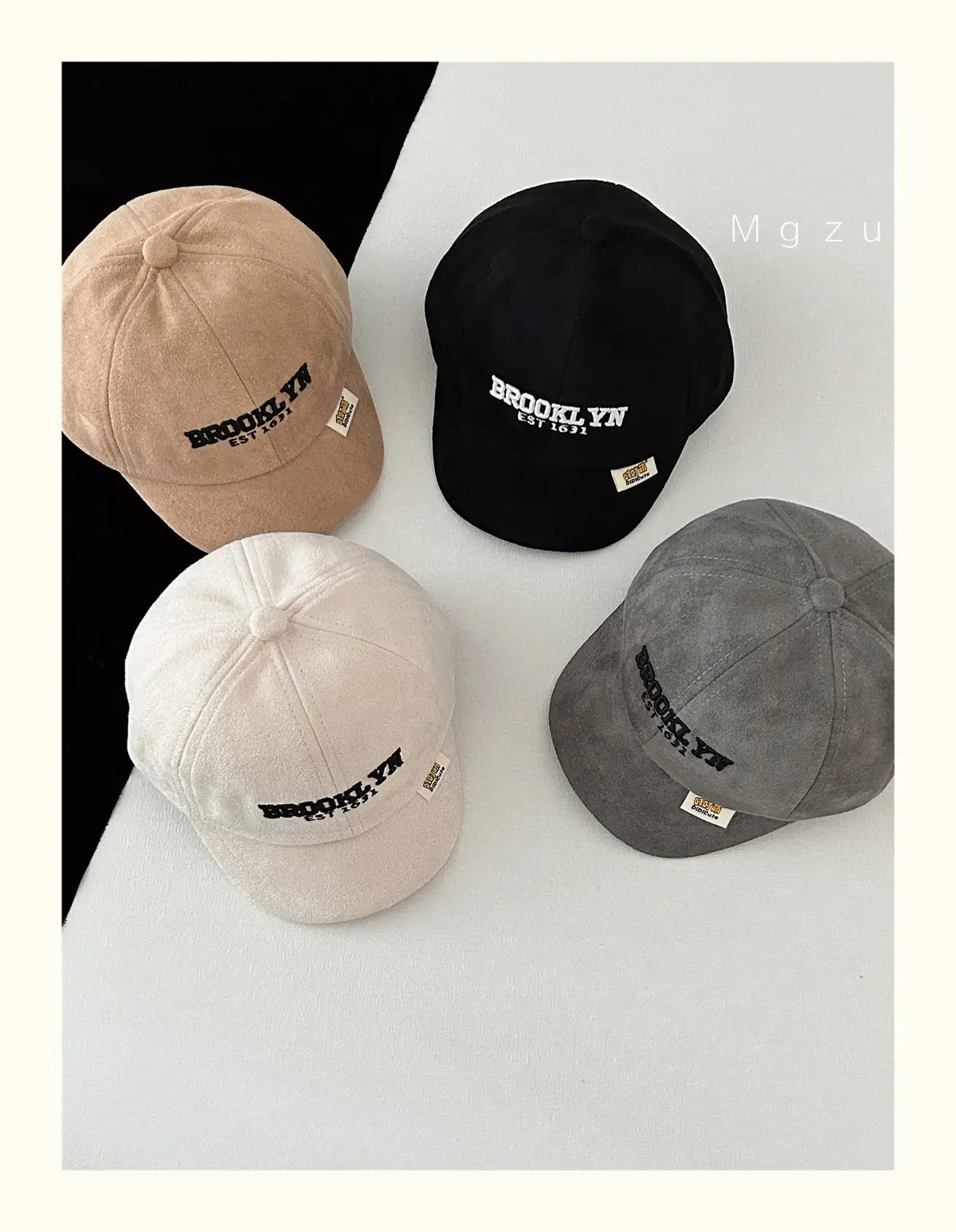 Kids Korean Style Cap Beige Hard Bristle — feature 3