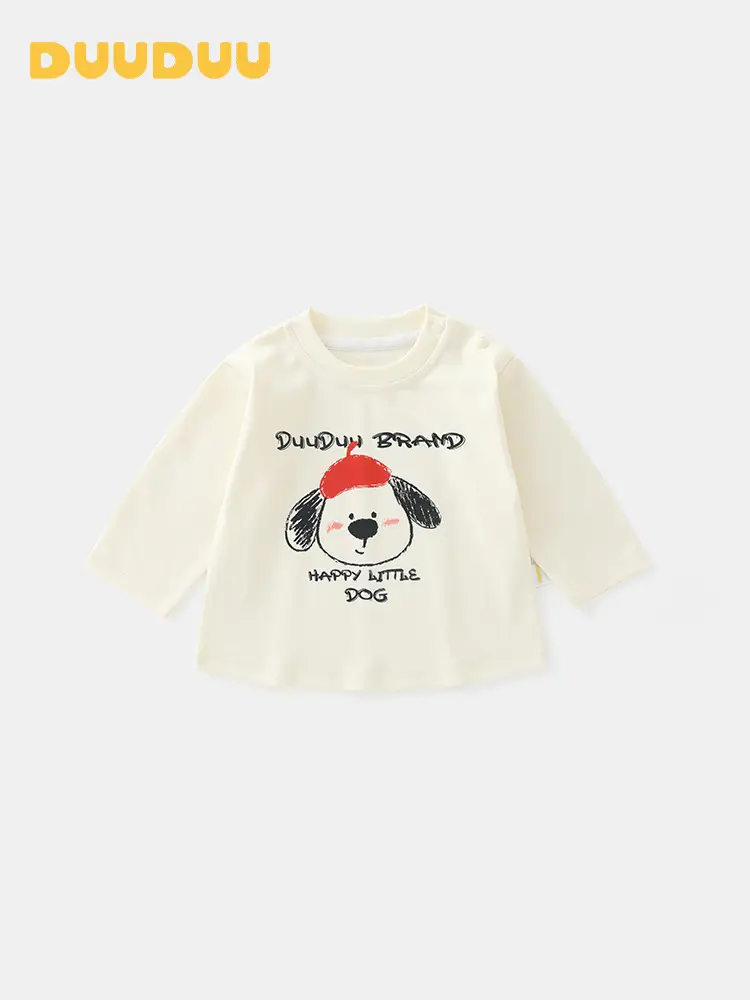 Duuduu Cotton T-Shirt for Girls Autumn Baby Bottoming Shirt - Image 3