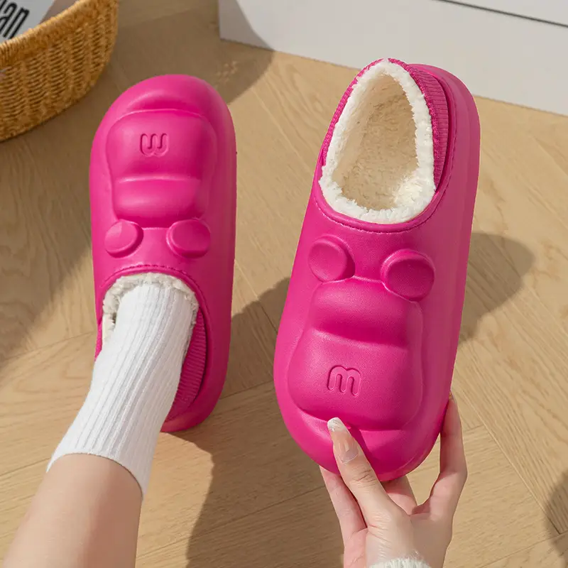 Women's Pink Fleece Lined Home Slippers Winter Warm Indoor Outdoor - Image 6