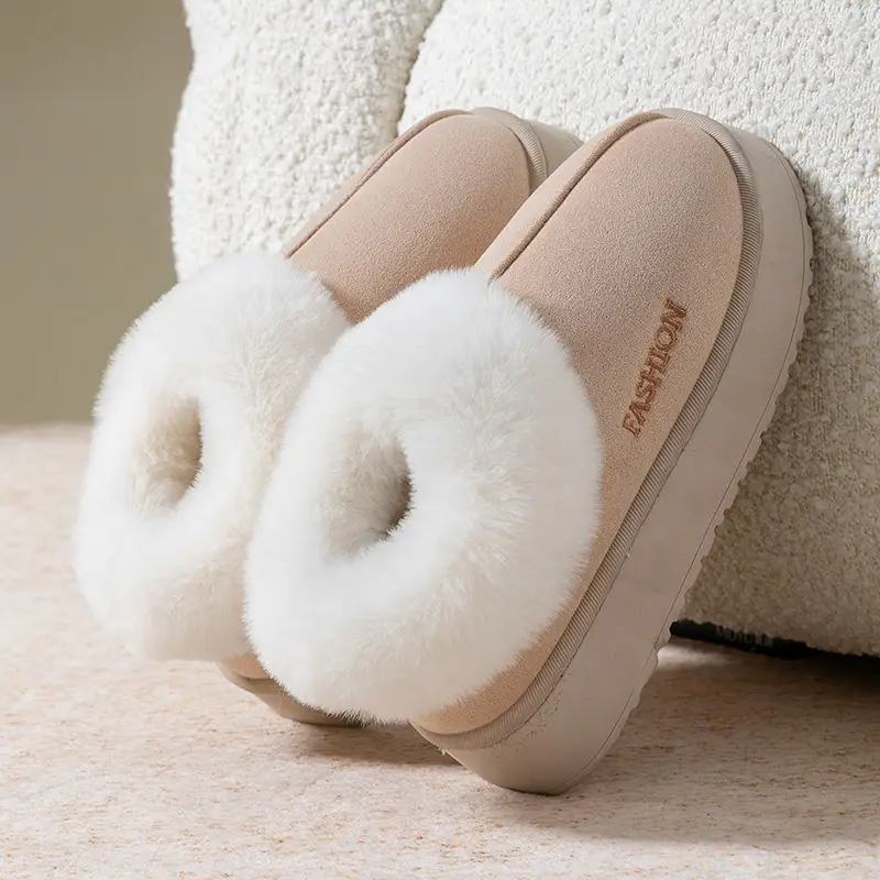 Women's Thick-Soled Cotton Slippers with Heel, Thickeneded Velvet, Winter Cold-Proof and Warm Cotton Shoes for Outer Wear, Simple and Versatile Snow Boots - Image 13