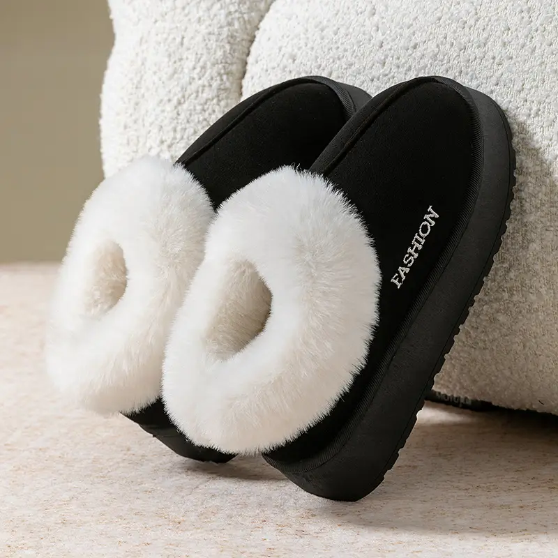 Women's Thick-Soled Cotton Slippers with Heel, Thickeneded Velvet, Winter Cold-Proof and Warm Cotton Shoes for Outer Wear, Simple and Versatile Snow Boots - Image 15