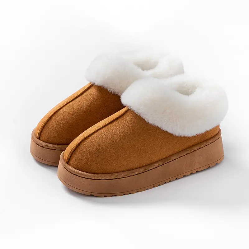Women's Thick-Soled Cotton Slippers with Heel, Thickeneded Velvet, Winter Cold-Proof and Warm Cotton Shoes for Outer Wear, Simple and Versatile Snow Boots - Image 8