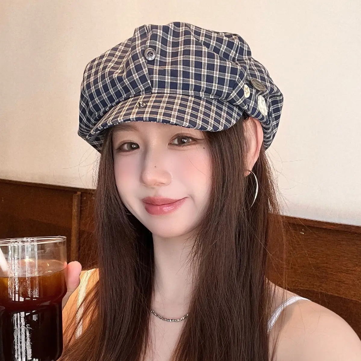 2025 Korean Plaid Duckbill Cap for Women - Image 4