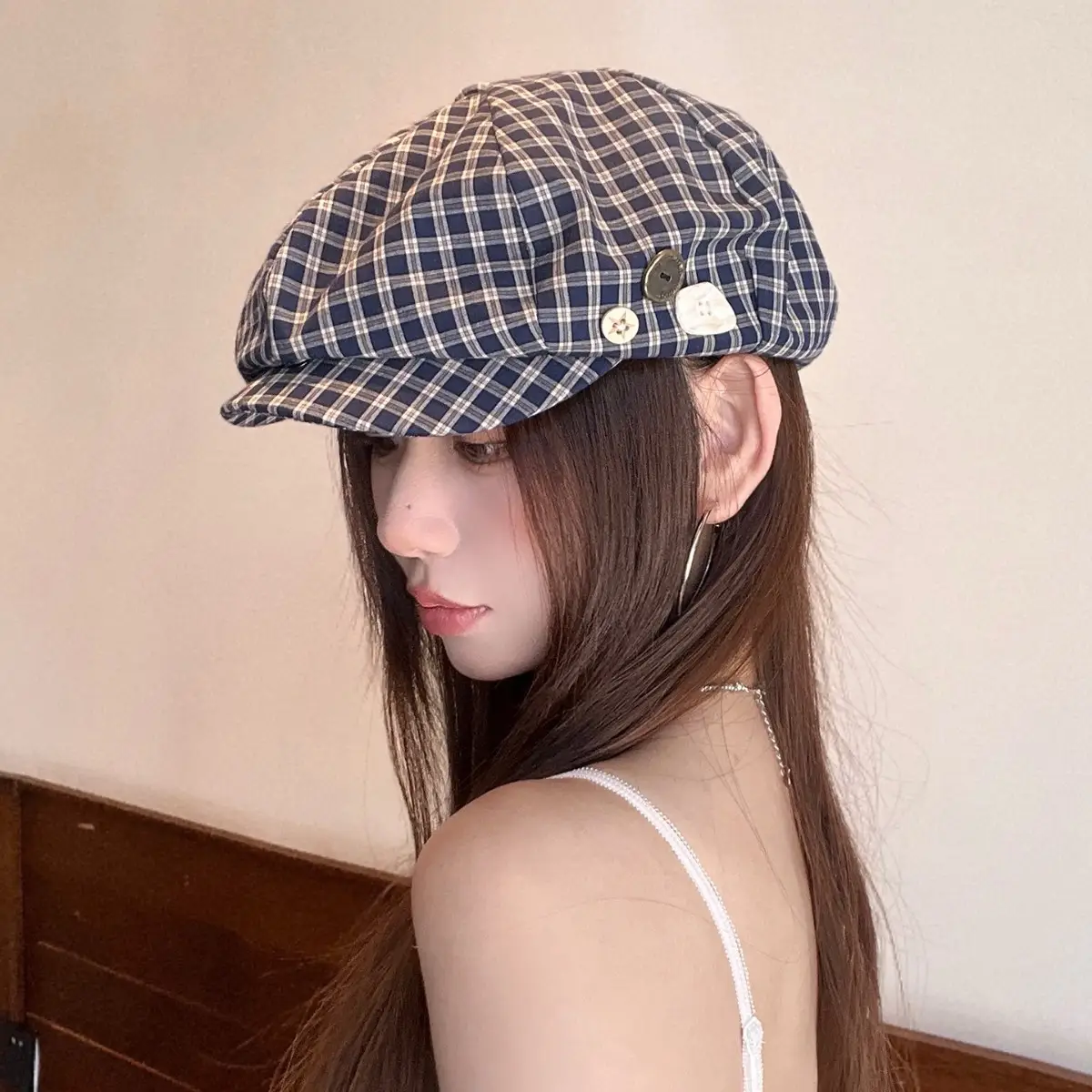 2025 Korean Plaid Duckbill Cap for Women - Image 5