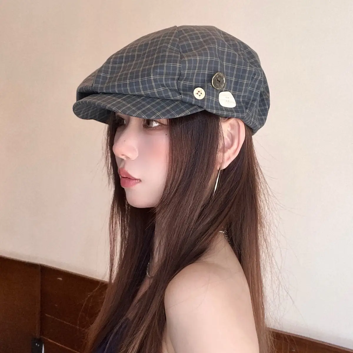 2025 Korean Plaid Duckbill Cap for Women - Image 6