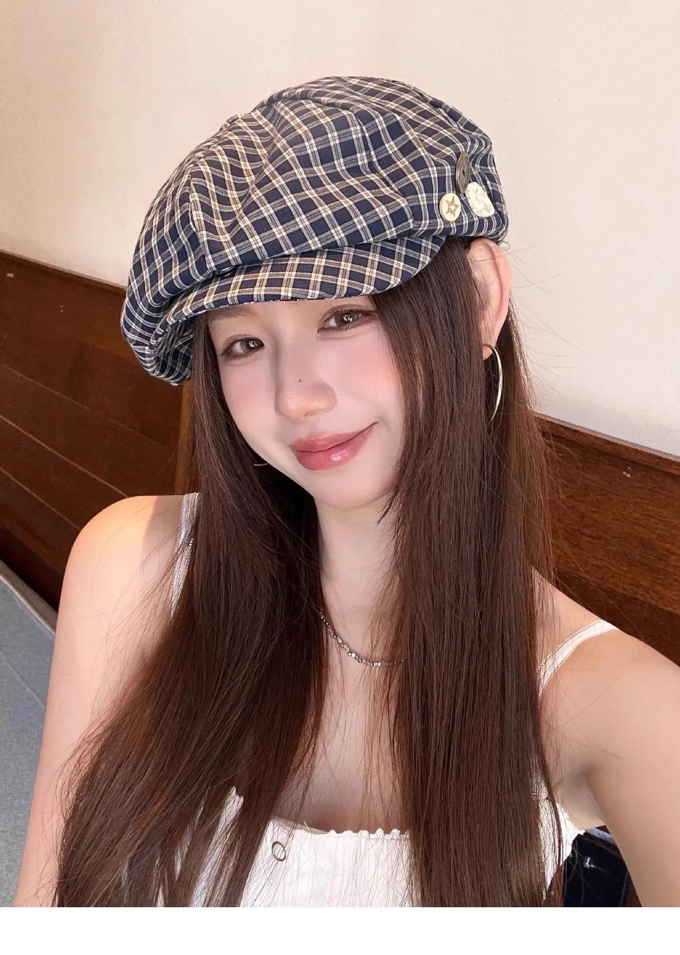 2025 Korean Plaid Duckbill Cap for Women — feature 2