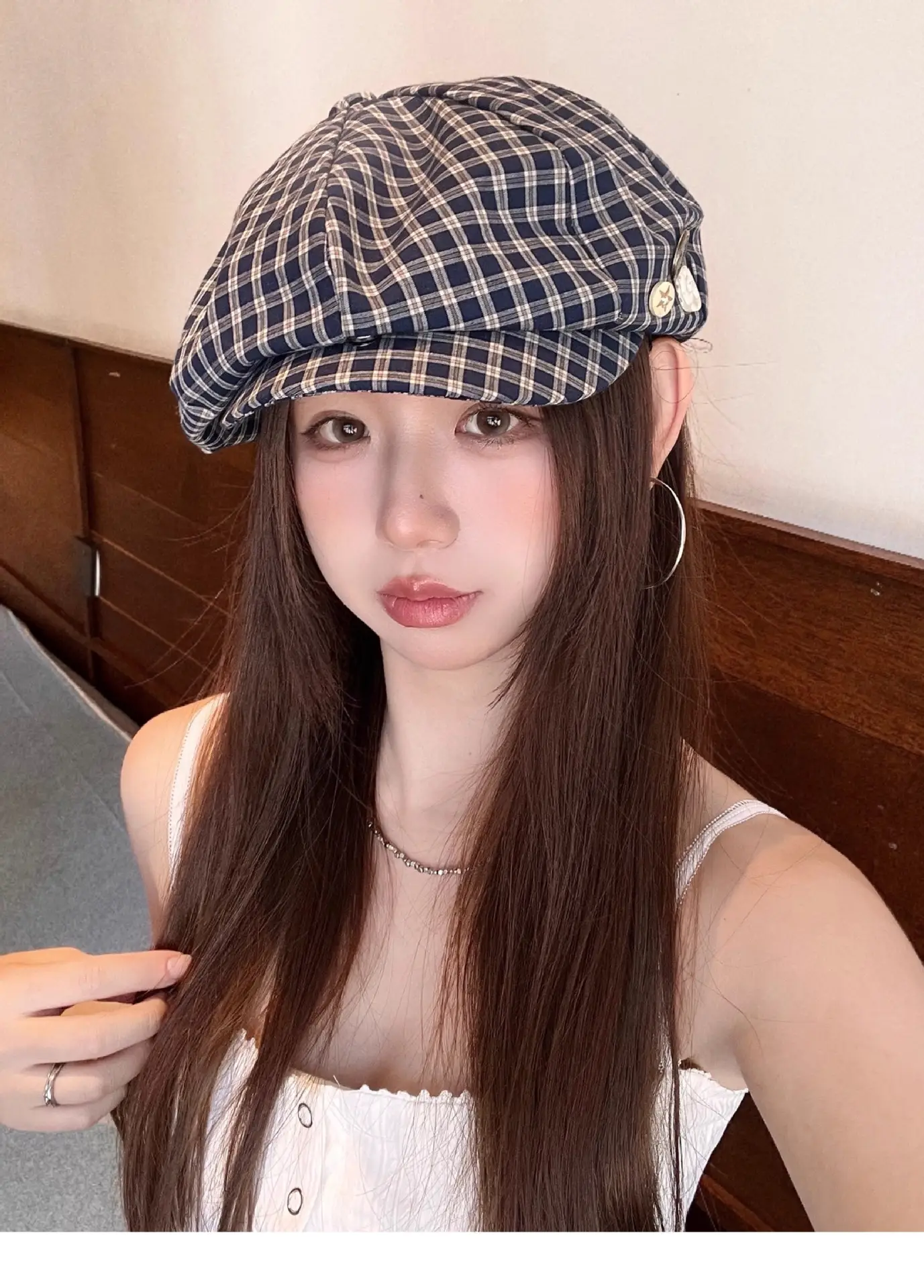 2025 Korean Plaid Duckbill Cap for Women — feature 5