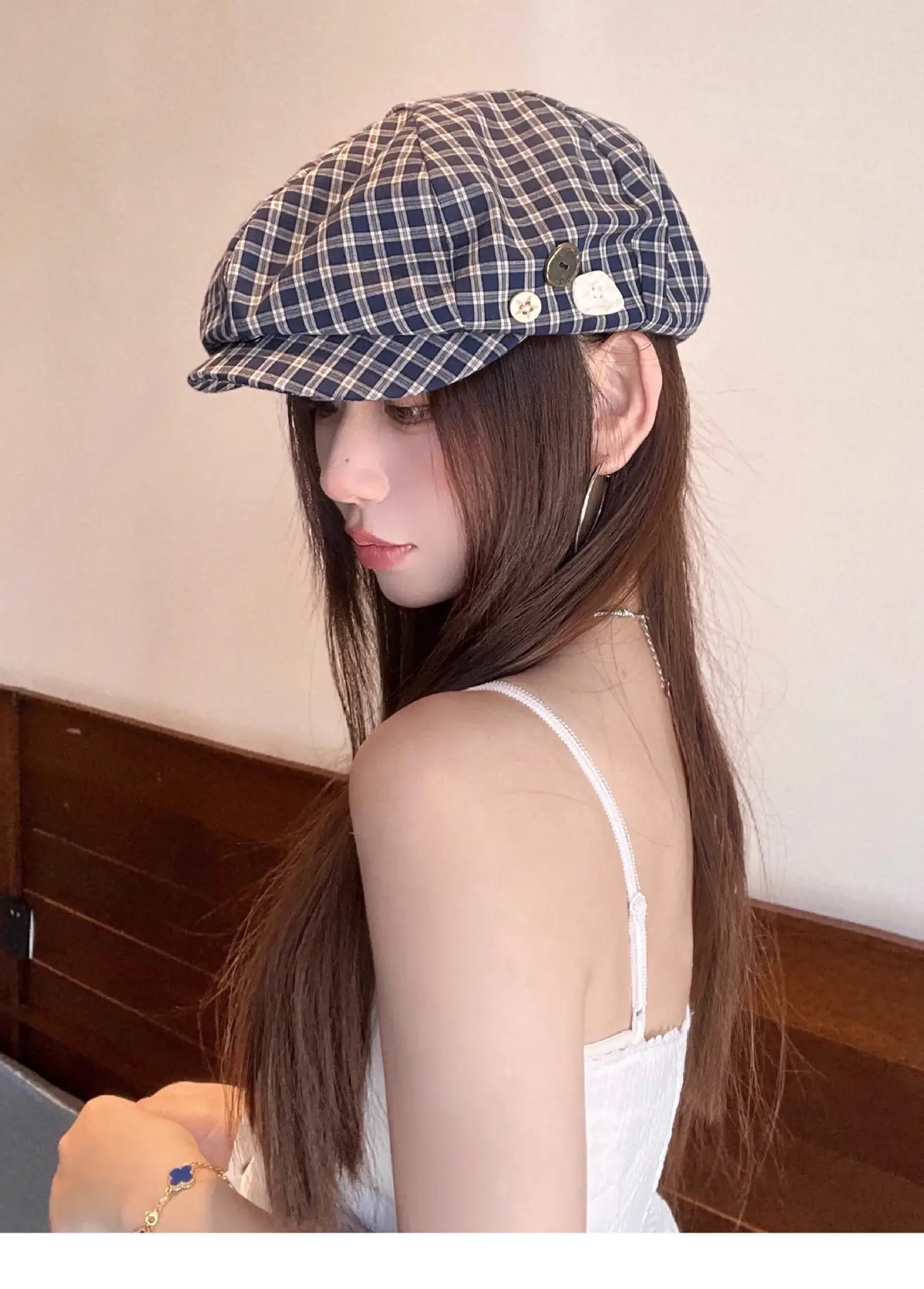 2025 Korean Plaid Duckbill Cap for Women — feature 6