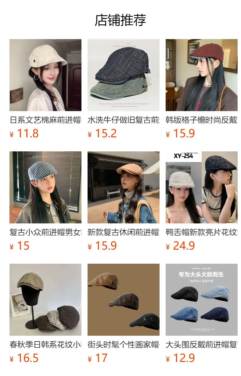 Women Retro Plaid Duckbill Cap Spring Autumn — feature 1