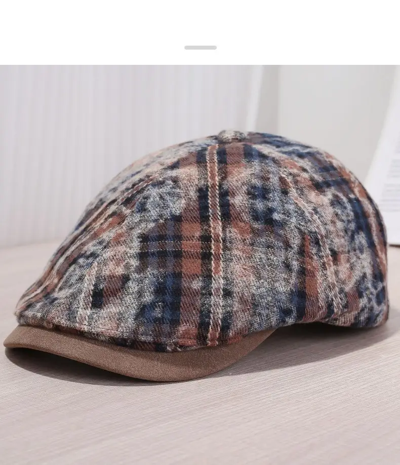 Women Retro Plaid Duckbill Cap Spring Autumn — feature 14