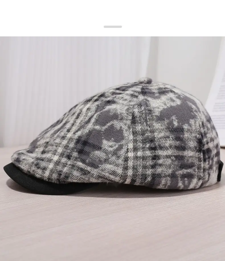 Women Retro Plaid Duckbill Cap Spring Autumn — feature 8