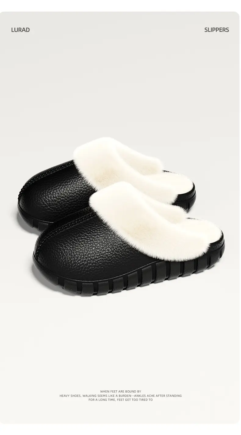 Warm Cotton Slippers for Women, Winter Indoor and Outdoor Use, Velvet Non-Slip Thick-Soled Toe-Cap Couple Cotton Shoes for Men — feature 8