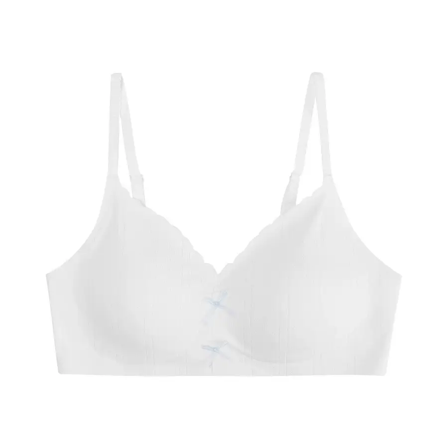 Seamless, Comfortable Underwear for Women with Small Busts, Enhancing and Enlarging Appearance, Wireless, Japanese Sweet Style, Thin Bow Bra