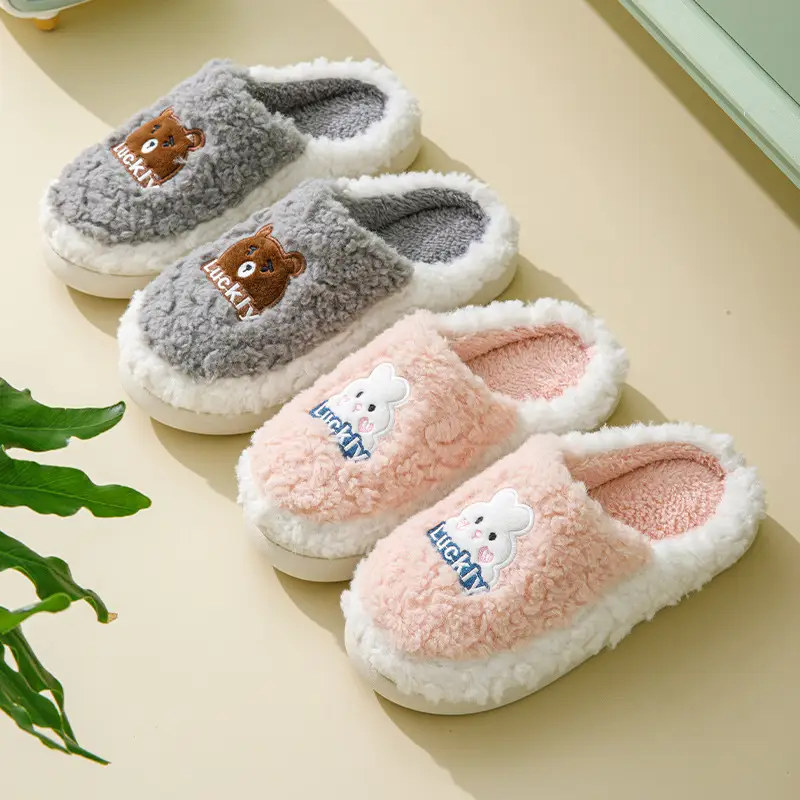 Cotton Plush Slippers for Women Warm Indoor Winter - Image 8