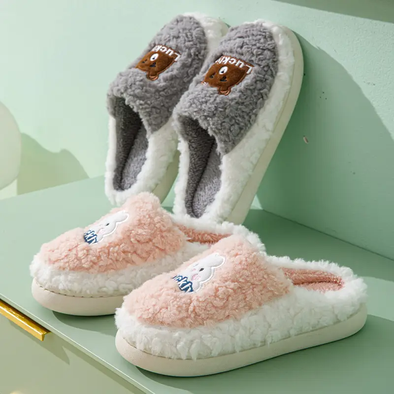 Cotton Plush Slippers for Women Warm Indoor Winter - Image 10