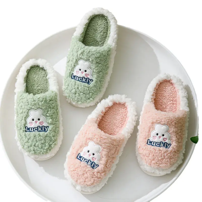Cotton Plush Slippers for Women Warm Indoor Winter - Image 12