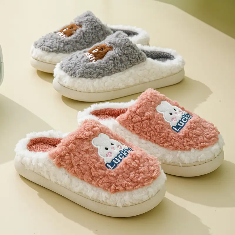 Cotton Plush Slippers for Women Warm Indoor Winter — feature 2