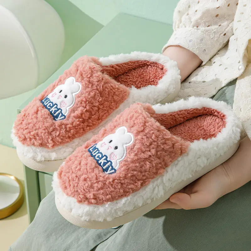 Cotton Plush Slippers for Women Warm Indoor Winter - Image 5