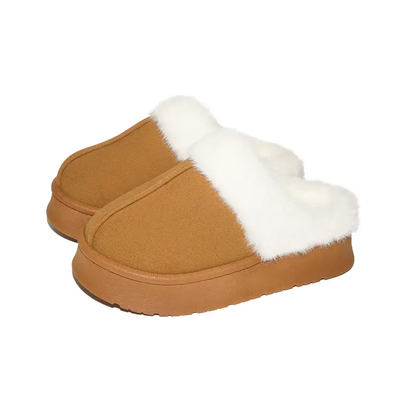 Cross-Border Winter Indoor Plush Slippers with Fleece Lining, Warm, Thick-Soled, Height-Increasing, Non-Slip, Home-Use Women's Cotton Slippers for Export — feature 15