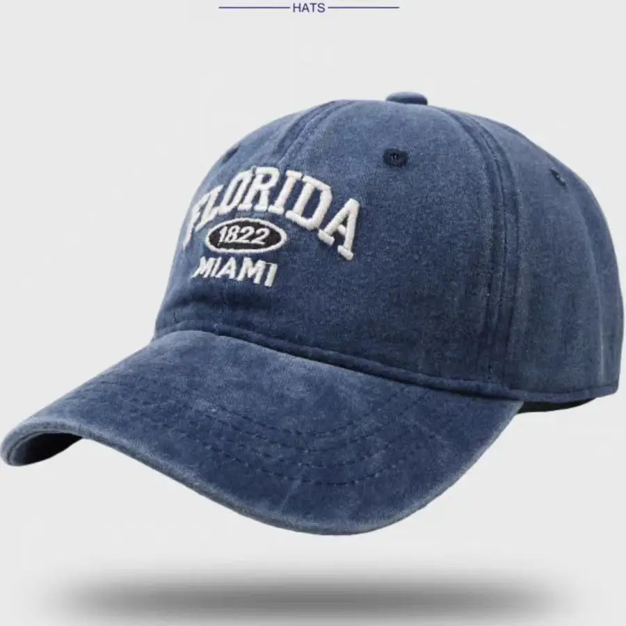 Florida Miami Washed Cap for Women Summer Sunshade Duckbill