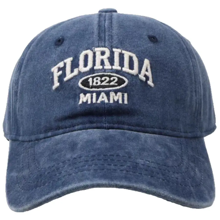 Florida Miami Washed Cap for Women Summer Sunshade Duckbill