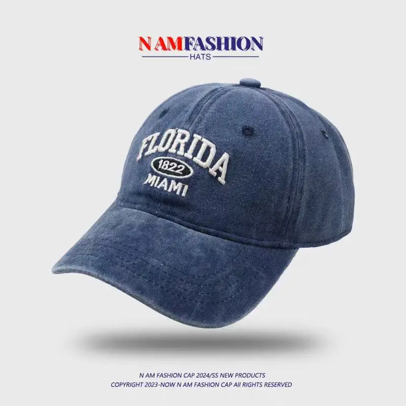 Florida Miami Washed Cap for Women Summer Sunshade Duckbill — feature 10