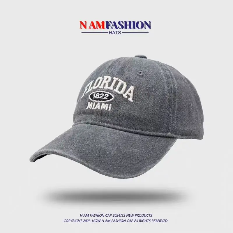 Florida Miami Washed Cap for Women Summer Sunshade Duckbill — feature 2