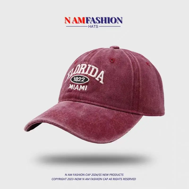 Florida Miami Washed Cap for Women Summer Sunshade Duckbill — feature 6