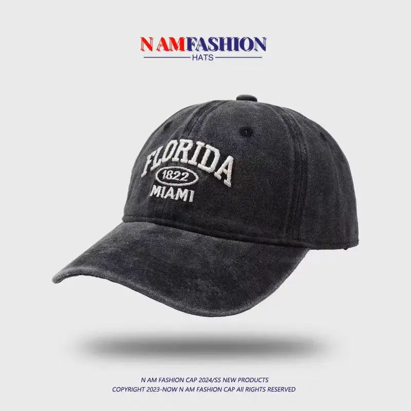 Florida Miami Washed Cap for Women Summer Sunshade Duckbill — feature 7