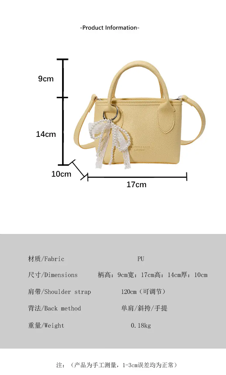 White Lace Bucket Bag with Pearl Drop for Women — feature 1