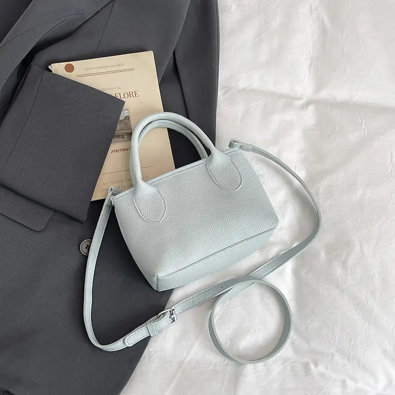 White Lace Bucket Bag with Pearl Drop for Women - Image 4
